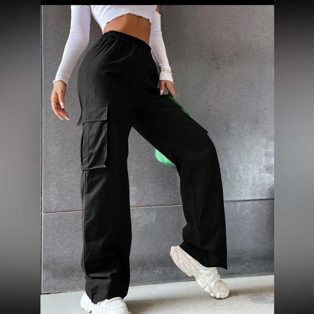 Two SHEIN high waist, fitted, cargo-like pants
